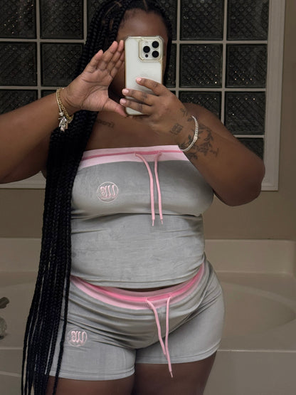 Pink Smoke Velour Body Set